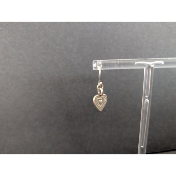 Vintage Silver Heart Dangle Earrings With Intricate Design For Women - Picture 2 of 4